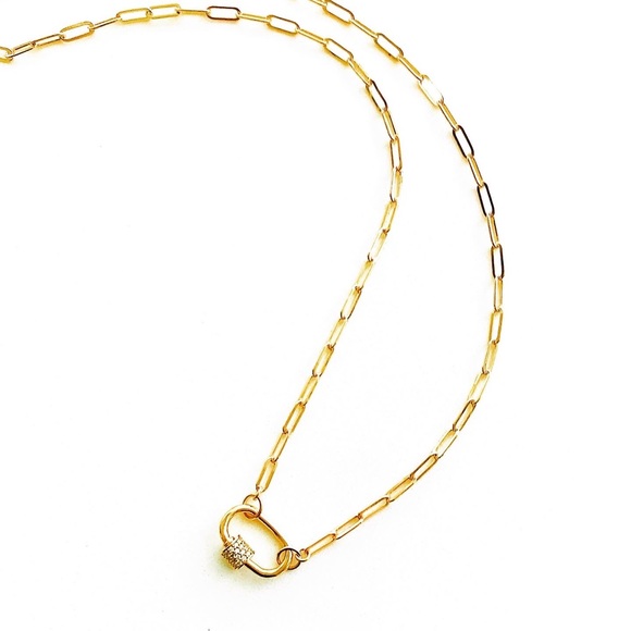 CALISTA Paperclip Choker + Oval Carabiner Clasp - Picture 1 of 3